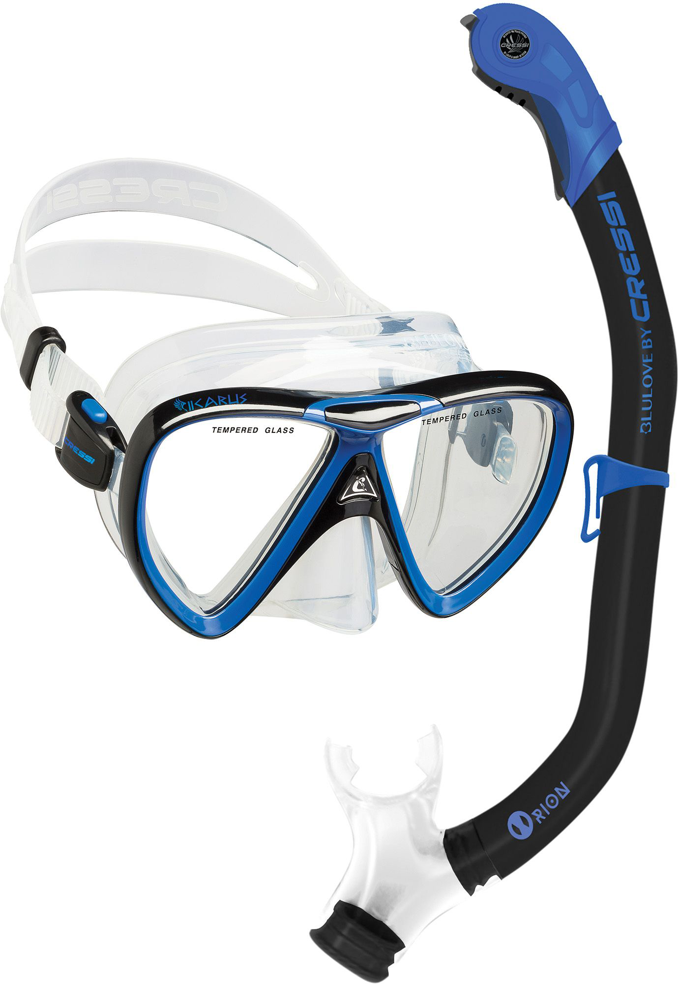 Cressi Ikarus & Orion Dry Mask and Dry Snorkel Set Combo | Bass Pro Shops